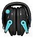 Walkers Razor Slim Electronic Muff (Black/Teal) Bundle with Hearing Protection and Safety Glasses Case, and Ballistic Protection Glasses (3 Items)
