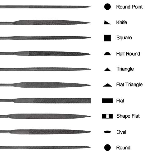 Ancirs 10 Pack Needle File Set, Mini Needle Jewelry File Set, Hardened Alloy Strength Steel Files #TOP3