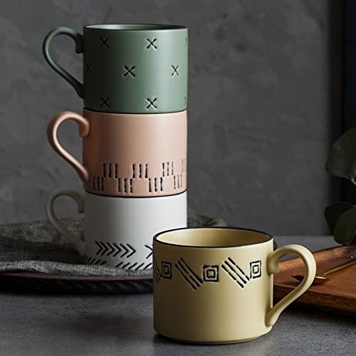 Kaffeebecher Handgemalte Tassen Kreatives Frühstück Kaffeetasse Paar Wasser Becher Milch Tassen Teeschale Geschenk Home Decoration Kaffeetasse/Kaffeepott (Capacity : 330ml, Color : White)