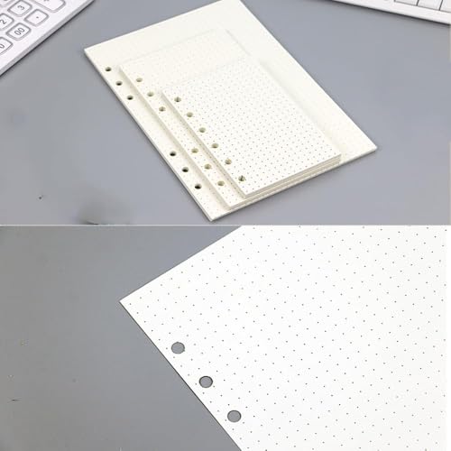 270 Blätter A7 Nachfüllpapier Liniert, BetterJonny Nachfüllbare Refill Paper Nachfülleinlagen 6 Löcher Nachfüllbare Notizpapier A7 Ringbuch Nachfüllbar Papier für Notizbuch Tagbuch Malerei,Punkt