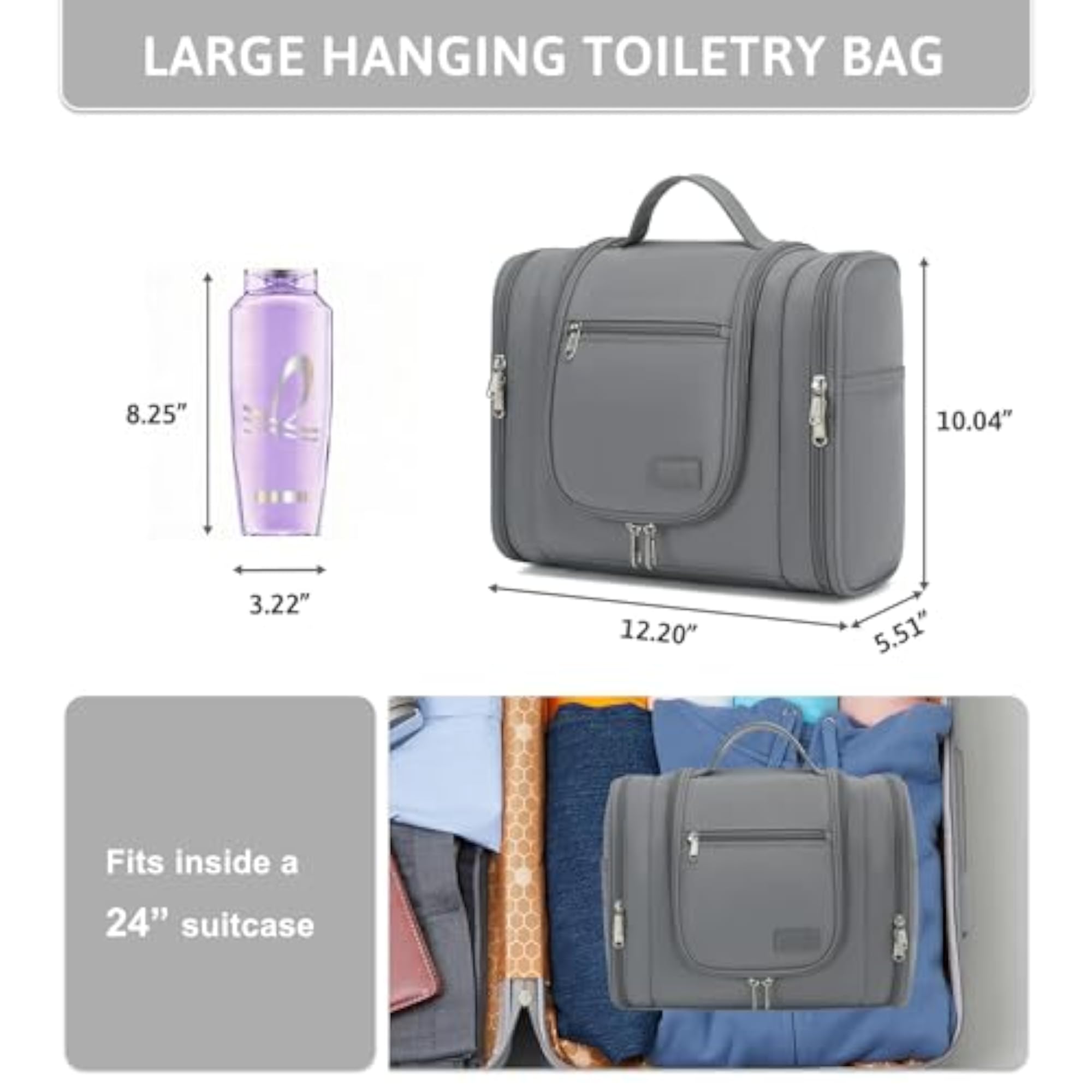 Hanging Toiletry Bag for Women, Large Makeup Organizer