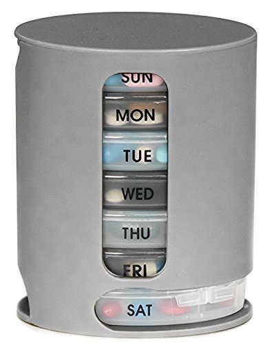 Hetarmi Pill Pro Organizer 7 Portable Tray Pill Box with 4 Compartments Organize Medicine and Vitamins for Each Day Storage Box-image-33