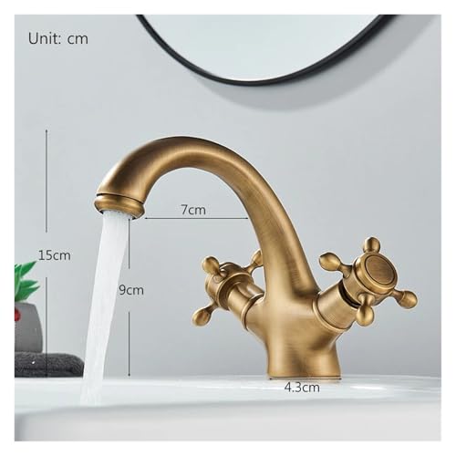 Mélangeur d'eau chaude froide rétro, robinet mitigeur double commande en laiton - 4