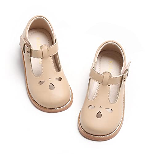 Image of Kiderence Toddler Girl Mary Jane School Uniform Dress Shoes Oxford Flats | Wide Toe Box Great Comfort for Student Shoe and Flower Girl Shoe for Wedding, Parties, Church
