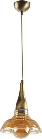 Fer Chandelier Poyraz Retro Rustic Vintage Glass Pendant Lounge - Kitchen - Bedroom Single Chandelier