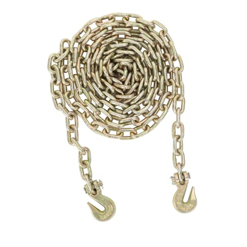 5/16Inch x 14Foot Grade 70 Transport Binder Chain with G70 Clevis Grab Hooks,18,800 lbs Break Strength for Load Tie-Down Fixed Cargo Flatbed Truck Trailer Chain