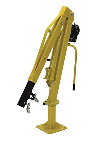 Vestil WTJ-2 Winch Operated Truck Jib Crane, Welded Steel, 1000 lbs Retracted Capacity, 56" Overall Height, Yellow - Thumbnail 3