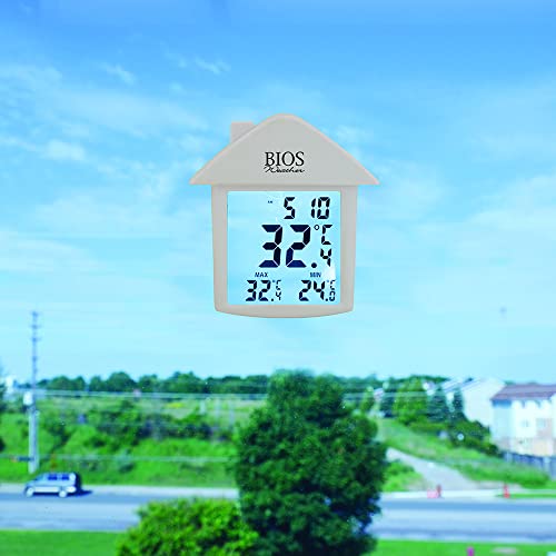BIOS Weather Indoor/Outdoor Digital Suction Cup Thermometer