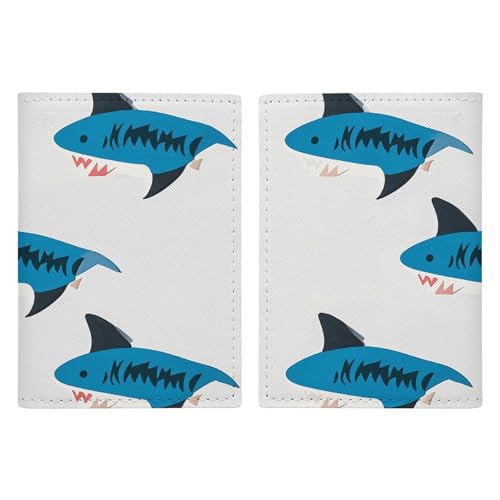 Étui de passeport motif requin en cuir, le cadeau de voyage parfait pour aventuriers
