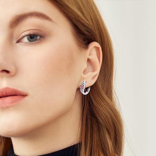 Knights Templar Earrings for Women Men 925 Sterling Silver Knights Cross Hoop Earrings Amulet Religious Jewelry Christmas Gifts3