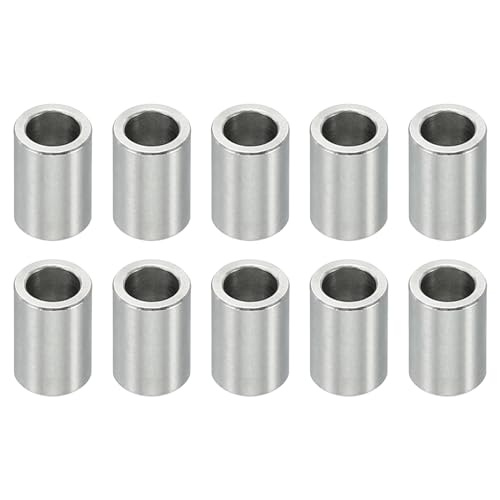 PATIKIL M4ステンレススチールスペーサー 10個セット メタルスペーサー ステンレススチール 4.1mm ID x 6mm OD x 8mm L ステンレススチールスペーサースクリュースタンドオフ 5/32" M4スクリューボルト用