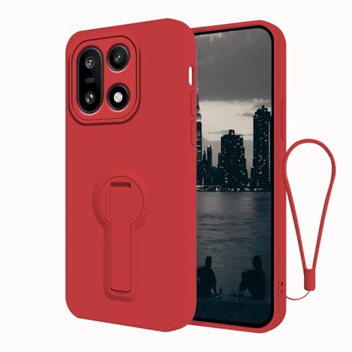 Coque silicone OnePlus 15 rouge idéale pour regarder vos vidéos en voyage avec sa béquille