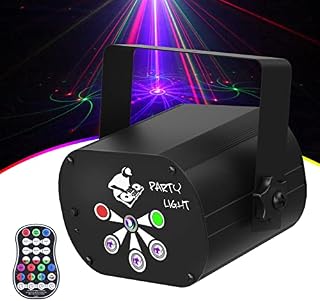 Party Light Disco Stage Light 6LED RGB UV USB with Remote Control Stage Lighting Effect Sound Activated Effect Light for Parties, Halloween, Christmas, Disco - Black