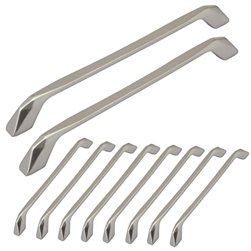 Image of Atom 10 inches Zinc Pull Handle | Silver Satin Finish | Office Wardrobe Furniture Kitchen Drawer Cabinet Push Bar, 229, Pack of 20