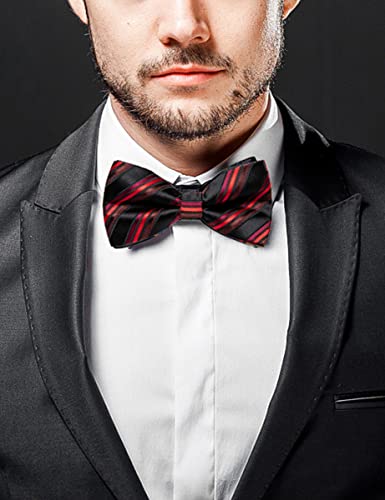 Image of YourTies Bow Ties for Men Pretied Bowties Solid Color Satin Bow Tie Formal Business Tuxedo Wedding Party Prom