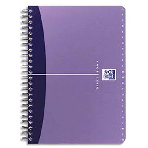 Lot de 10 Répertoire spirales couverture PP, Format 14,8 x 21 cm(A5), 180 pages, réglure ligné 7 mm - gamme OXFORD OFFICE