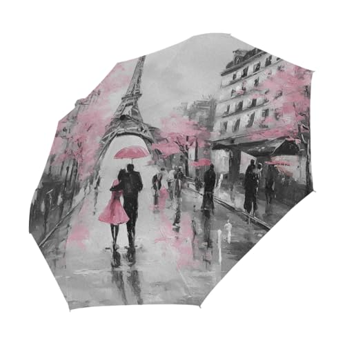 AUUXVA Sun Umbrella Eiffel Tower Paris France UV Protection for Rain Windproof Auto...