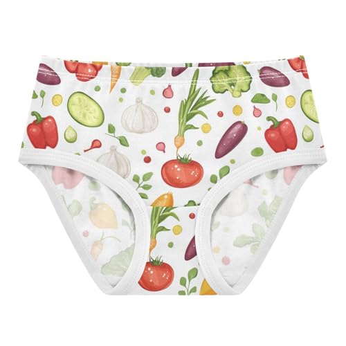 ZZKKO Various Vegetables Girls Underwear Toddler Panties for Girls Comfort Brief Size 2T-8Y