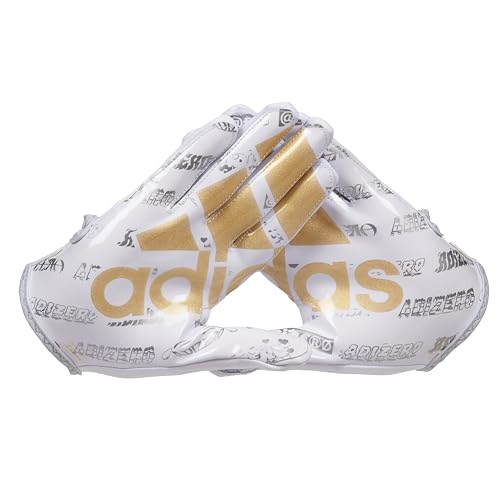 Gant football americain inline adidas ADZ 12 blanc or accessoire de sport taille M