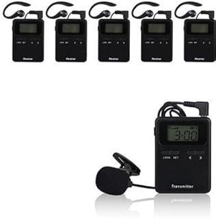 Wireless Tour Guide System for Tour Guiding Simultaneous Translation Museum Visiting Coaching Education Guide Church (1 transmitter + 5 receivers)