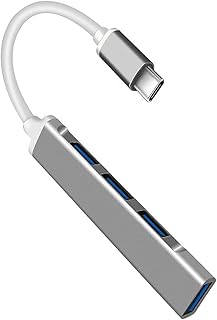 موزع USB C 4 في 1 من الألومنيوم من النوع C مع USB3.0X1+USB2.0X3 لاير/ 2017/2018 إكس بي إس، رمادي من شميلور