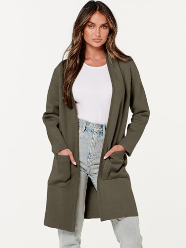 Image of ANRABESS Cardigan Sweater for Women Casual 2026 Fall Fashion Coat Long Sleeve Open Front Knit Coatigan Outwear
