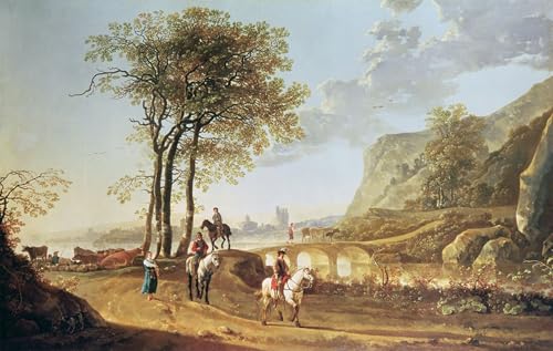 Impression d'affiches Aelbert Cuyp paysage fluvial toile 60x90cm