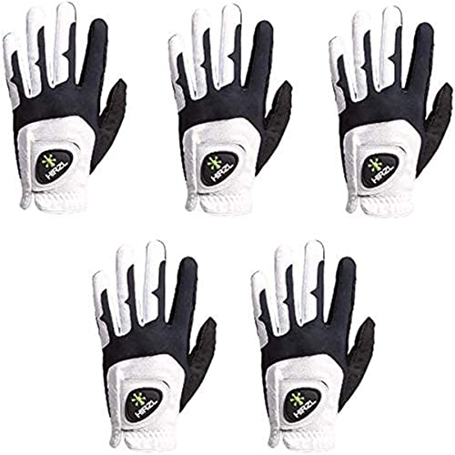 Hirzl Grippp Fit – Men's All-Weather Golf Glove (White/Black) | Kangaroo Leather & Lycra | Ultimate Grip, Large/X-Large, Worn On Left Hand (Pack Of 5)' #TOP7