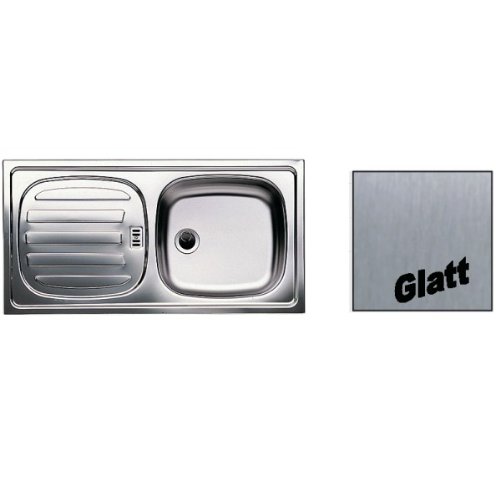 Preisvergleich Produktbild Eurodomo Edelstahl Spüle LUX-EA glatt incl. Ventil