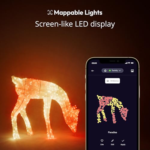 Twinkly Reindeers Doe, Mappable Outdoor Led Reindeer Light, 160 Rgb Leds And Warm White Light, Height 75Cm, Compatible With Alexa And Google Home, Ip44, App Controlled Outdoor Christmas Lights thumb #2