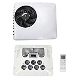 2 Sets DC 12V RV Air Conditioner, 15000 BTU Truck Camper Rooftop AC Unit, Fast Cooling& Heated, Universal Electric Automotive AC for Motorhome, Van, Tractor, Bus, White
