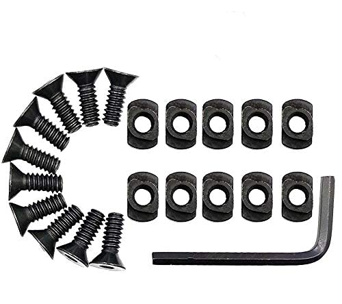 Pecawen M-LOC Screw Nut Standard Screw Set with Thread Locking Screws, Wrench and Nuts, Hardware,Set of Screws and 10 Nuts