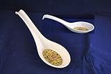 Lucky Star Chinese Style Melamine Plastic Spoon W/Hook End Reman Rice Wonton Noodle Soup Spoon, Dynasty, 6.3” or 8.5