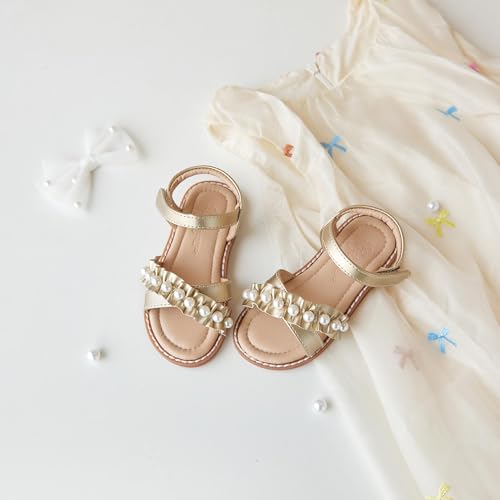 Image of Flaryzone Girls Sandals Open Toe Summer Flats Dress Sandals Shoes Toddler /Little Kid