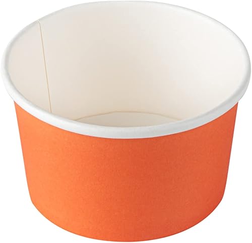Miniatura 12 de Coppetta - Vasos de postre de 5 onzas, 50 tazas desechables para helado, tapas se venden por separado, cuencos de yogur congelado de papel naranja,