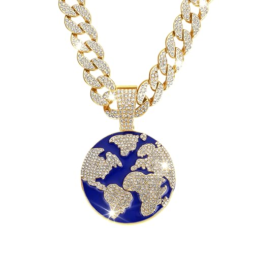 Miami Cuban Chain Ice Tiger Head Miami Cuban Link Chain Necklace - Gold/Silver Plated Cubic Zirconia Hip-Hop Jewelry Gift For Men