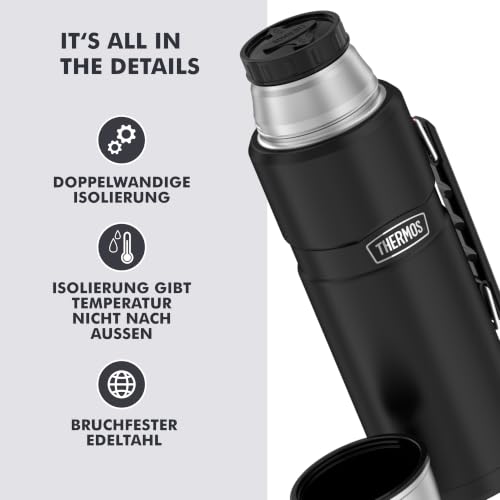 THERMOS STAINLESS KING Thermosflasche 1,20 l, 24 h heiß, charcoal black mat – Ansicht 4