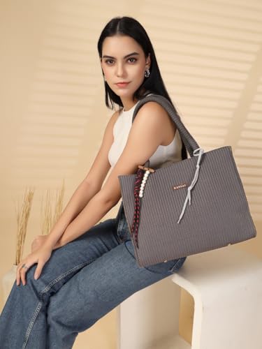 Image of ENSAC Women's Floral Print Tote Bag | Lightweight Handbag with Zipper Closure