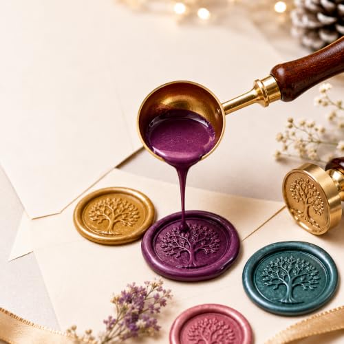Image of CURATED CART Wax Seal Beads Kit 300 Pieces- 15 Colors Sealing Wax Beads with Organizer Case, Wax Stamp Beads for Wedding Invitations, Envelope Seals, Gift Wrapping, Card Making & DIY