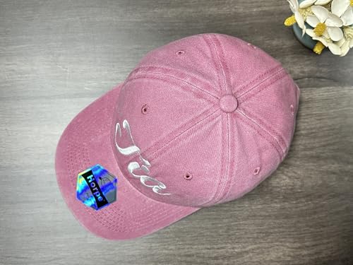 Image of Embroidered Adjustable Baseball Hat for Men Women, Washed Cotton | Premium Embroidery Design, Adjustable Metal Buckle Closure, Simple Lifestyle Wear