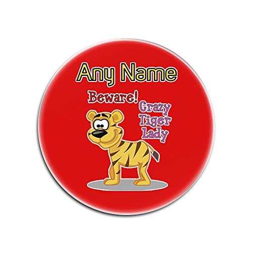 Dessous-de-Verre en Verre Rouge et Rond Crazy Tiger Lady pour table - 2