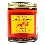 CHILE CRUNCH - Original Spicy Crunchy Condiment - All Natural Roasted Chili Peppers, Garlic & Onion Crisp Sauce - Vegan, Gluten-Free, No Preservatives - Homemade Authentic Mexican Recipe 5.5oz (1 Pack)