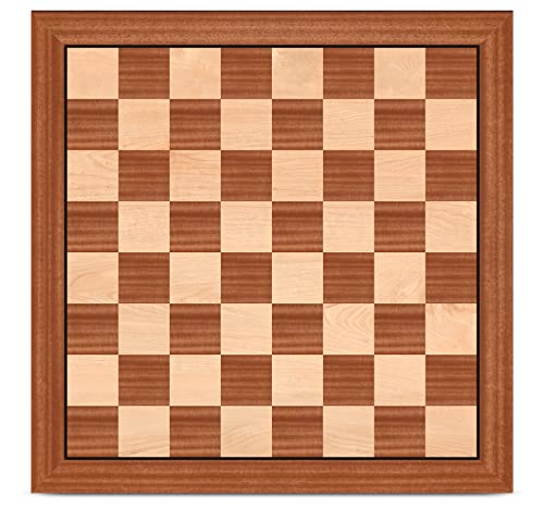 A&A 18.875" Professional Wooden Tournament Chess Board / Mahogany & Maple Inlaid / 2.0" Squares W/O Notation #TOP1