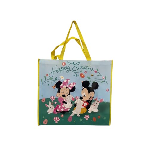 Legacy Licensing Partners Disney Classic Mickey Mouse y Minnie Easter - Bolsa de mano reutilizable extragrande extragrande de 26 pulgadas, Varios colores, X-Large