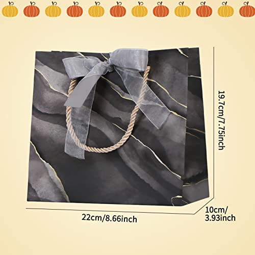 Toplive Gift Bags,[4 Pack] 8.6" X7.8" X 3.9" Marble Gift Bag With Ribbon Bow Thick Paper Bag For Wedding, Birthday Parties,Baby Showers,Bridal Showers,Easter #TOP1
