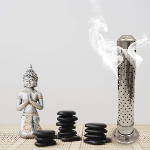 Slndoktg Stainless Steel Incense Holder For Incense Stick Tower Shaped Incense Ash Catcher Indoor Outdoor Use Steel Agarbatti Stand Incense Burner Holder For Positive Energy thumb #2