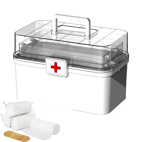 Novent Rangement pour médicaments | Armoire à Pharmacie Rangement Familial 3 Couches | Organisateur Trousse médecine familiale Grancapacité avec poignée et Boucle, Voyage