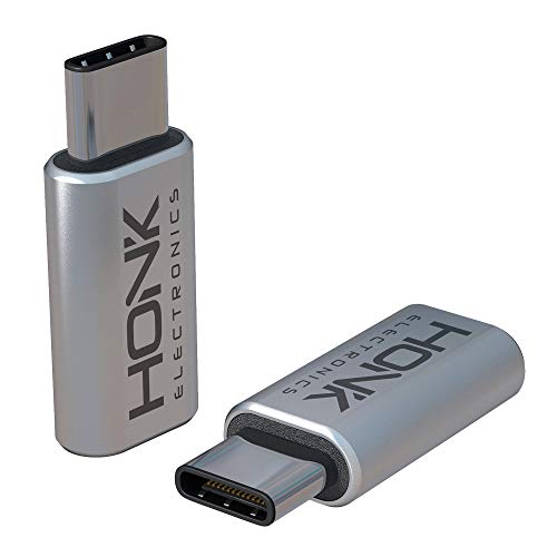HONK Adaptador USB-C 3.0 Macho a Micro-USB Hembra ** Elegante diseño de Metal (Aluminio) ** Pequeño y práctico conectar Accesorios USB con Dispositivos móviles Tipo C