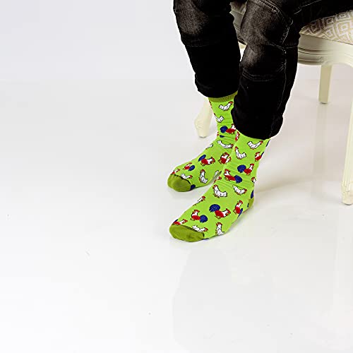 ZICCI Man Mid Calf Crew Socks Crazy Fun Cute Animals Design Casual Fancy Cotton Size 9 13 Fun Colorful Art men4