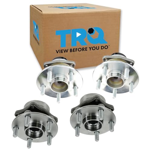 Image of TRQ 2 Piece Front Rear Wheel Bearing & Hub Assembly Set Compatible with 2004-2009 Toyota Prius